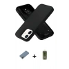 MARSİLYAN™- iPhone 12 Kılıf Ahenk Serisi - Siyah Joko Magic 5D Hayalet Cam + Shine Kamera Lens Koruma Cam - GI