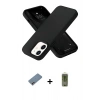 MARSİLYAN™- iPhone 12 Kılıf Ahenk Serisi - Siyah Joko Magic 5D Hayalet Cam + Shine Kamera Lens Koruma Cam - PE