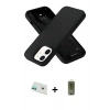 MARSİLYAN™- iPhone 12 Kılıf Ahenk Serisi - Siyah Joko Magic 5D Hayalet Cam + Rainbow Kamera Lens Koruma Cam - YL