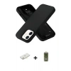 MARSİLYAN™- iPhone 12 Kılıf Ahenk Serisi - Siyah Joko Magic 5D Hayalet Cam + Renkli Kamera Lens Koruma Cam - SI