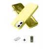 MARSİLYAN™- iPhone 12 Kılıf Ahenk Serisi - Siyah Joko Magic 5D Hayalet Cam + Renkli Kamera Lens Koruma Cam - TU
