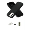 MARSİLYAN™- iPhone 12 Kılıf Ahenk Serisi - Siyah Joko Magic 5D Hayalet Cam + Renkli Kamera Lens Koruma Cam - TU