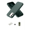 MARSİLYAN™- iPhone 12 Kılıf Ahenk Serisi - Siyah Joko Magic 5D Hayalet Cam + Renkli Kamera Lens Koruma Cam - TU