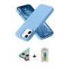 MARSİLYAN™- iPhone 12 Kılıf Ahenk Serisi - Siyah Polymer Nano Ekran Koruyucu + Raze Metal Kamera Lens - KI