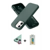 MARSİLYAN™- iPhone 12 Kılıf Ahenk Serisi - Siyah Polymer Nano Ekran Koruyucu + Raze Metal Kamera Lens - KI