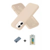 MARSİLYAN™- iPhone 12 Kılıf Ahenk Serisi - Siyah Polymer Nano Ekran Koruyucu + Metal Kamera Lens Koruma Cam - MI