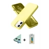 MARSİLYAN™- iPhone 12 Kılıf Ahenk Serisi - Siyah Polymer Nano Ekran Koruyucu + Raze Metal Kamera Lens - MI