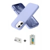 MARSİLYAN™- iPhone 12 Kılıf Ahenk Serisi - Siyah Polymer Nano Ekran Koruyucu + Rainbow Kamera Lens Koruma Cam - MR