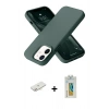 MARSİLYAN™- iPhone 12 Kılıf Ahenk Serisi - Siyah Polymer Nano Ekran Koruyucu + Renkli Kamera Lens Koruma Cam - YL