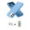 MARSİLYAN™- iPhone 12 Kılıf Ahenk Serisi - Siyah Polymer Nano Ekran Koruyucu + Yeşil Rainbow Kamera Lens Koruma Cam