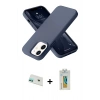 MARSİLYAN™- iPhone 12 Kılıf Ahenk Serisi - Siyah Polymer Nano Ekran Koruyucu + Yeşil Rainbow Kamera Lens Koruma Cam