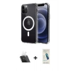 MARSİLYAN™- iPhone 12 Kılıf Ahenk Yansıma Prime - Şeffaf Pasifik Cam Ekran Koruyucu + Kamera Lens Koruma Cam - SF