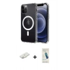 MARSİLYAN™- iPhone 12 Kılıf Ahenk Yansıma Prime - Şeffaf Pasifik Cam Ekran Koruyucu + Renkli Kamera Lens Koruma Cam - SI
