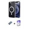 MARSİLYAN™- iPhone 12 Kılıf Ahenk Yansıma Prime - Siyah Bilvis 5in1 3D Magic Cam Ekran Koruyucu + Metal Kamera Lens Koruma Cam - KI