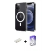 MARSİLYAN™- iPhone 12 Kılıf Ahenk Yansıma Prime - Siyah Bilvis 5in1 3D Magic Cam Ekran Koruyucu + Renkli Kamera Lens Koruma Cam - SI