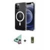 MARSİLYAN™- iPhone 12 Kılıf Ahenk Yansıma Prime - Siyah Joko Magic 5D Hayalet Cam + Raze Metal Kamera Lens - KI