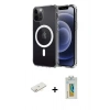 MARSİLYAN™- iPhone 12 Kılıf Ahenk Yansıma Prime - Siyah Polymer Nano Ekran Koruyucu + Renkli Kamera Lens Koruma Cam - SI