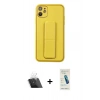 MARSİLYAN™- iPhone 12 Kılıf Akış Doku - Şeffaf Pasifik Cam Ekran Koruyucu + Kamera Lens Koruma Cam - SF