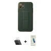 MARSİLYAN™- iPhone 12 Kılıf Akış Doku - Şeffaf Pasifik Cam Ekran Koruyucu + Kamera Lens Koruma Cam - SF