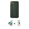 MARSİLYAN™- iPhone 12 Kılıf Akış Doku - Şeffaf Pasifik Cam Ekran Koruyucu + Raze Metal Kamera Lens - KI