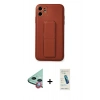 MARSİLYAN™- iPhone 12 Kılıf Akış Doku - Şeffaf Pasifik Cam Ekran Koruyucu + Raze Metal Kamera Lens - KI