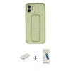 MARSİLYAN™- iPhone 12 Kılıf Akış Doku - Şeffaf Pasifik Cam Ekran Koruyucu + Renkli Kamera Lens Koruma Cam - PE