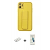 MARSİLYAN™- iPhone 12 Kılıf Akış Doku - Şeffaf Pasifik Cam Ekran Koruyucu + Renkli Kamera Lens Koruma Cam - PE