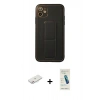 MARSİLYAN™- iPhone 12 Kılıf Akış Doku - Şeffaf Pasifik Cam Ekran Koruyucu + Renkli Kamera Lens Koruma Cam - PE