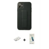 MARSİLYAN™- iPhone 12 Kılıf Akış Doku - Şeffaf Pasifik Cam Ekran Koruyucu + Renkli Kamera Lens Koruma Cam - PE