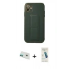 MARSİLYAN™- iPhone 12 Kılıf Akış Doku - Şeffaf Pasifik Cam Ekran Koruyucu + Rainbow Kamera Lens Koruma Cam - YL