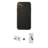 MARSİLYAN™- iPhone 12 Kılıf Akış Doku - Şeffaf Pasifik Cam Ekran Koruyucu + Rainbow Kamera Lens Koruma Cam - YL