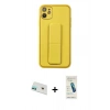 MARSİLYAN™- iPhone 12 Kılıf Akış Doku - Şeffaf Pasifik Cam Ekran Koruyucu + Rainbow Kamera Lens Koruma Cam - YL