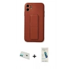 MARSİLYAN™- iPhone 12 Kılıf Akış Doku - Şeffaf Pasifik Cam Ekran Koruyucu + Rainbow Kamera Lens Koruma Cam - YL