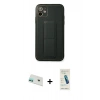 MARSİLYAN™- iPhone 12 Kılıf Akış Doku - Şeffaf Pasifik Cam Ekran Koruyucu + Rainbow Kamera Lens Koruma Cam - YL