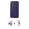 MARSİLYAN™- iPhone 12 Kılıf Akış Doku - Şeffaf Pasifik Cam Ekran Koruyucu + Raze Metal Kamera Lens - MI