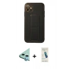 MARSİLYAN™- iPhone 12 Kılıf Akış Doku - Şeffaf Pasifik Cam Ekran Koruyucu + Raze Metal Kamera Lens - MI