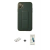 MARSİLYAN™- iPhone 12 Kılıf Akış Doku - Şeffaf Pasifik Cam Ekran Koruyucu + Renkli Kamera Lens Koruma Cam - YL