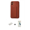 MARSİLYAN™- iPhone 12 Kılıf Akış Doku - Şeffaf Pasifik Cam Ekran Koruyucu + Renkli Kamera Lens Koruma Cam - YL