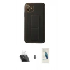 MARSİLYAN™- iPhone 12 Kılıf Akış Doku - Şeffaf Pasifik Cam Ekran Koruyucu + Kamera Lens Koruma Cam - SF