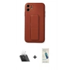 MARSİLYAN™- iPhone 12 Kılıf Akış Doku - Şeffaf Pasifik Cam Ekran Koruyucu + Kamera Lens Koruma Cam - SF