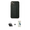 MARSİLYAN™- iPhone 12 Kılıf Akış Doku - Şeffaf Pasifik Cam Ekran Koruyucu + Kamera Lens Koruma Cam - SF