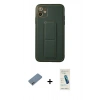MARSİLYAN™- iPhone 12 Kılıf Akış Doku - Şeffaf Pasifik Cam Ekran Koruyucu + Sierra Blue Shine Kamera Lens Koruma Cam