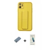 MARSİLYAN™- iPhone 12 Kılıf Akış Doku - Şeffaf Pasifik Cam Ekran Koruyucu + Sierra Blue Shine Kamera Lens Koruma Cam