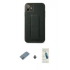 MARSİLYAN™- iPhone 12 Kılıf Akış Doku - Şeffaf Pasifik Cam Ekran Koruyucu + Sierra Blue Shine Kamera Lens Koruma Cam
