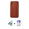MARSİLYAN™- iPhone 12 Kılıf Akış Doku - Siyah Bilvis 5in1 3D Magic Cam Ekran Koruyucu + Mavi Raze Metal Kamera Lens