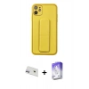 MARSİLYAN™- iPhone 12 Kılıf Akış Doku - Siyah Bilvis 5in1 3D Magic Cam Ekran Koruyucu + Rainbow Kamera Lens Koruma Cam - MR