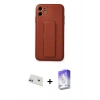 MARSİLYAN™- iPhone 12 Kılıf Akış Doku - Siyah Bilvis 5in1 3D Magic Cam Ekran Koruyucu + Rainbow Kamera Lens Koruma Cam - MR