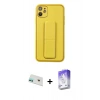 MARSİLYAN™- iPhone 12 Kılıf Akış Doku - Siyah Bilvis 5in1 3D Magic Cam Ekran Koruyucu + Rainbow Kamera Lens Koruma Cam - YL