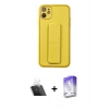 MARSİLYAN™- iPhone 12 Kılıf Akış Doku - Siyah Bilvis 5in1 3D Magic Cam Ekran Koruyucu + Şeffaf Kamera Lens Koruma Cam