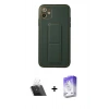 MARSİLYAN™- iPhone 12 Kılıf Akış Doku - Siyah Bilvis 5in1 3D Magic Cam Ekran Koruyucu + Şeffaf Kamera Lens Koruma Cam
